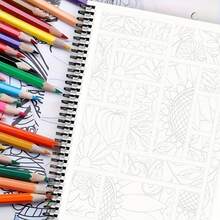 Minimalist Asymmetrical Monochromatic Floral Sketch Coloring Book, 20 Pages Thickened Paper, Ins Style Casual Asymmetrical Floral Patterns, Leisure Art Creation Grayscale Images, Hobbyist Collection Holiday Gift - A4 - View 5