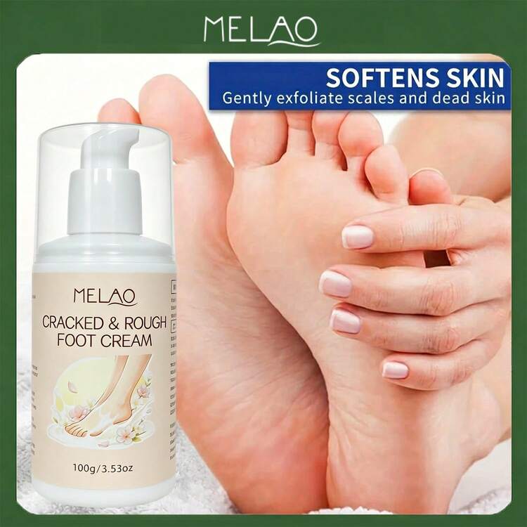 MELAO Cracked & Rough Foot Cream 100g/3.53oz, Deep Moisturizing Repair Foot Lotion For Dry Cracked Heels, Soften Calluses & Relieve Rough Dry Feet Skin - 100g - View 2