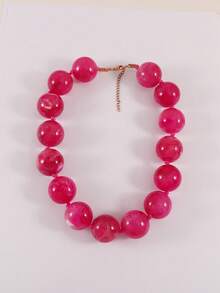 1件波西米亚风树脂云朵效果几何圆形串珠手工项链，女士礼品及日常佩戴之选 - 手工串珠樹脂項鍊 - 查看 19