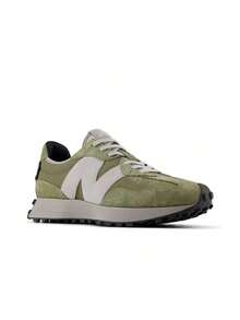 Sepatu Lari Kulit Low-Top New Balance NB 327 yang Nyaman dan Serbaguna untuk Pria, Hijau - Hijau - View 4