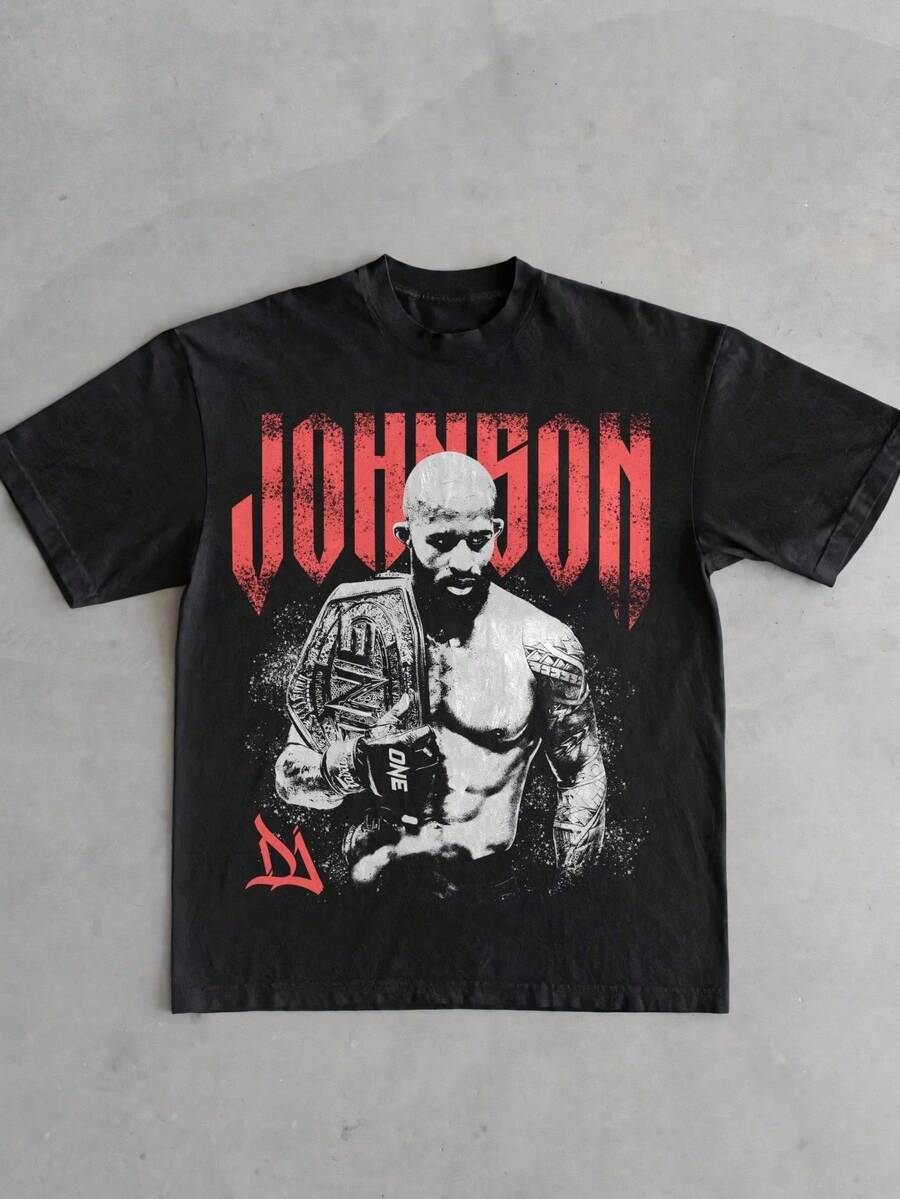 Demetrious Johnson U1FC T-Shirt, Gift For MMA Fans - 黑色 - 查看 1