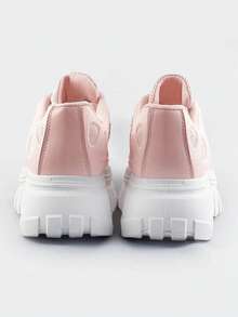 Women's Sports Shoes On A Platform, Lace-Up, Thick Sole - Pink - View 6