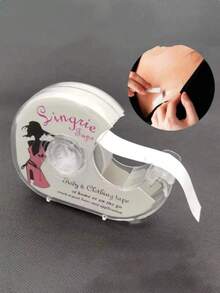 1 Roll/1 Set Waterproof Double-Sided Tape, Strong Adhesion, Long-Lasting Without Peeling, Transparent Invisible Design, Suitable For Fixing Chest And Neckline Clothing, Preventing Exposure - White - View 1
