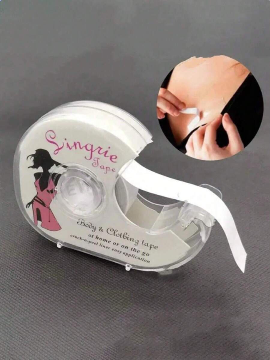 1 Roll/1 Set Waterproof Double-Sided Tape, Strong Adhesion, Long-Lasting Without Peeling, Transparent Invisible Design, Suitable For Fixing Chest And Neckline Clothing, Preventing Exposure - White - View 1
