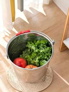 Stainless Steel Outdoor Water Bucket With Multiple Specifications Available. Thickened And Durable, It Features A Heat-Resistant Red Handle For Easy Carrying. Waterproof And Rustproof, It Meets Various Needs For Camping, Household Use And More. - View 10