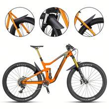 14pcs Set Mudguards, Black Carbon Fiber Pattern Mudguards, Portable Ultra-Thin Front Fork Rain Cover, Universal Front And Rear Accessories For Mountain Bikes - Multicolor - View 10