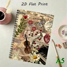1本音乐创作螺旋装订笔记本，作曲家日记本，音乐教师计划本，送给音乐家和音乐爱好者的礼物，吉他钢琴横格笔记本，个人记事本，学习备忘录，A5歌词笔记本 - 音樂本 - 查看 7