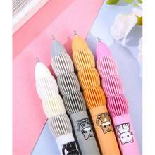 4pcs Cute Puppy Pattern, Fresh Style, Black 0.5mm Retractable Quick-Dry Gel Pens, Suitable For Students, Back To School - A - View 9