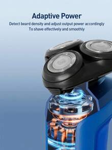 PHILIPS Cabeça de Lâmina Flexível 360° Garante Sem Ângulos Mortos, Uso Seco e Úmido, Proporciona Experiência de Barbear Confortável e Amigável à Pele, Suporta Carregamento Rápido, Longa Duração da Bateria, Equipado com Cabo Ergonômico e Display LED Inteligente - Visão 5