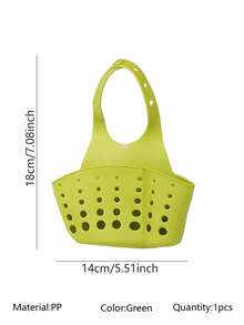 1pc Kitchen Sink Adjustable Draining Rack Hanging Bag(random Color) - Army Green - View 8