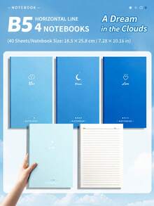 Gradient Notebook Lined Softcover B5 Thickened Stitched Notebook, 4/8/16PCS, Suitable For Office, Study, Journaling - B5 - View 12