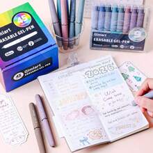 1/5/9PCS Colorful Erasable Gel Pen Set, Easily Erase Writing Errors; Equipped With 0.6mm Tip And Unique Egg-Shaped Design, Perfect For Sketching, Doodling, Writing, Project Creation, Learning Supplies, Office Tools And Professional Art Applications/School Supplies - Erasable Ballpoint Pen - View 4