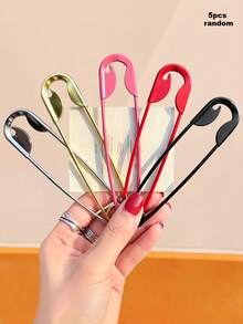 5/1pc Sweet & Cool Style Large Dual-Use Brooch Hair Clip, Both Safety Pin And Side Clip, Unique Eye-Catching Design - Suitable For Women And Girls, Daily, Date, School, Vacation, Party - Multicolor - View 8