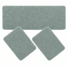 Set Of 3 Non-Slip Kitchen Mats, Low Pile, Washable - Lime Green - View 2