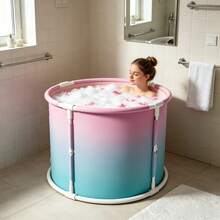 Bañera portátil plegable para uso doméstico, bañera aislada y reforzada, diseño extra alto y ancho, adecuada para baño de Body completo - A - Ver 4