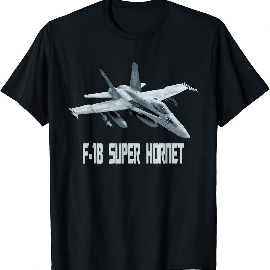 US Fighter Jets F-18 Super Hornet T-Shirt - Black - View 1