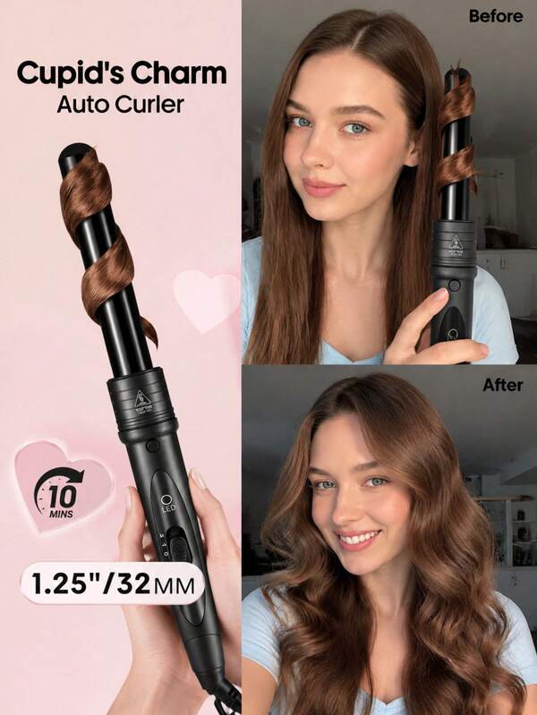Rizador de Pelo 6 en 1 Profesional | Aire Frío 360° y 5 Temperaturas| Moldeador con Protección Anti-Quemaduras, Apagado Automático| Regalo Mujeres