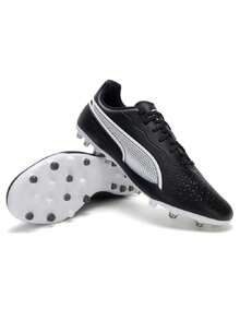 Puma 男款足球鞋 KING MATCH MG 人造草皮比賽訓練鞋 短釘低筒性能運動鞋 107572-01 - 黑色-彪馬白 - 查看 7