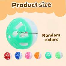 1pc/6pcs/10pcs/30pcs/40pcs Interactive Cat Toy Ball With Bell, Indoor Cat Rolling Hollow Ball, Fun Kitten Exercise And Self-Play Toy - Multicolor - View 2