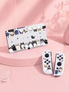 New Switch 2 (2025) Game Console Protective Case, 1pc Playful Peeking Cat Pattern, Compatible With Switch NS/Switch OLED Game Console Protective Case, New 2nd Generation, TPU Soft Shell, Universal Protective Cover, Switch Controller Protective Case, Switch Game Accessories, Universal Storage Bag, Shockproof, Anti-Slip, Scratch-Resistant, Beautiful, Best Choice For Family And Friends - View 3