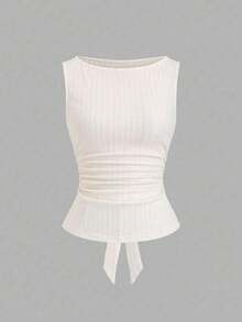 Set de 2 piezas: Blusa con cuello de barco, mangas acampanadas con volantes y pantalones acampanados, adecuado para ir a la oficina, salir, y combinar con todo - Verde Oliva - Ver 9