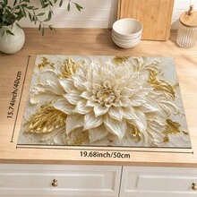 1 pieza Tapete absorbente de tierra de diatomeas, tapete absorbente antideslizante y resistente al calor, adecuado para encimera de cocina, máquina de café, vajilla, decoración de hogar, cafetería, bar, fiesta, regalo, mantel individual con patrón floral 3D - Multicolor - Ver 17