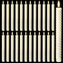 Flameless Twisted Taper Candles LED Flickering Battery Operated Candles Electric Warm Light Candlesticks For Wedding Birthday Party Home Dinner Decor - Multicolor - View 9