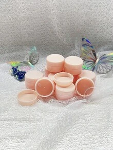 10pcs Solid Color PP Minimalist 10g Travel Bottles Portable For Powder Cream Container Empty Plastic Sample Container For Cream Lotion Powder Round Cosmetic Pot Jars With For Travel Storage Cream Jars LeakproofTravel Containers - Pink - View 3