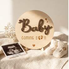 Baby Arrival Announcement - Wooden Double-Sided Pregnancy Sign, Suitable For Hospital, Welcome To The World Newborn, Name And Birth - Multicolor - View 6