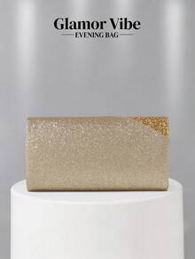 Sparkling Rhinestone Decorated Evening Clutch - Gold Glitter Envelope Bag With Detachable Chain, Suitable For Weddings, Galas And Parties - Gold - View 7