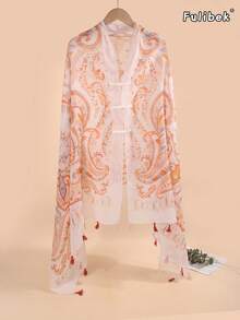 1 buah Handuk Pantai Wanita Musim Semi/Panas Baru dengan Bordir Katak dan Kancing, Motif Rumbai Linen, Selendang Pelindung Matahari, Jilbab Timur Tengah, Abaya, Cocok untuk Penggunaan Sehari-hari - MultiWarna - View 32