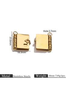 1pc Stainless Steel Girls Love Letter Necklace With Openable Pendant DIY Jewelry Accessory - Blank Book - View 5