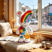 4660pcs Gradient Bear Building Blocks Set - Large DIY Stress Relief Assembly Toy, Colorful Pixel Art Bear Model, Suitable For Teenagers And Adults Room Decor, Perfect Gift For Birthday, Mother's Day, Christmas, Valentine's Day And Graduation - Multicolor - View 5