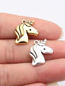 10pcs 20x19mm Unicorn Charms Pendant For DIY Jewelry Making Necklace Keychain Phone Chain Bracelet Making Accessories Handmade Craft Making Findings - Unicorn - View 1