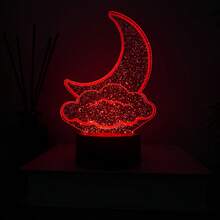 1PC 3D Creative Moon & Star Night Light, Sleep Lamp, Touch Control Adjustable Color, Birthday & Holiday Gift For Loved Ones - Multicolor - View 4