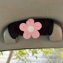 1件可愛花朵卡通車把手握把，耐用尼龍通用款，男女適用，防滑安全保護，車內配件，趣味設計，柔軟材質 - 拉手套 - 查看 12