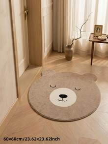 1pc Summer New Brown Bear Shaped Rug, Soft And Absorbent, Decorative Rug, Bedroom Decor, Small Rug, Carpet, Home Decor, Living Room Rug, Living Room Small Rug, Bedroom Rug, Living Room Home Decor, Outdoor Rug, Washable Rug - Multicolor - View 4