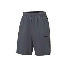 Li-Ning 男款快乾運動短褲 AKSW133，吸濕排汗透氣健身與羽球短褲 - 汐墨灰 - 查看 2