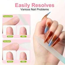 1/6pcs Frosted Glass Nail File - Double-Sided Odorless Repair Tool, Suitable For Natural And Acrylic Nails, Gentle Care, Ergonomic Design, Smooth Grinding Surface, Daily Beauty Tool, Professional Nail Artist - Multicolor - View 7