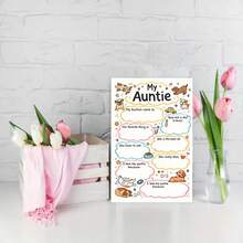 1 pezzo - Cartolina di auguri alla moda con spazi da riempire e busta, tema cucciolo carino, regalo commemorativo da nipote/nipote a zia, adatto per compleanno, festa della mamma, festa del Ringraziamento e varie occasioni di celebrazione - A - Visualizzare 1