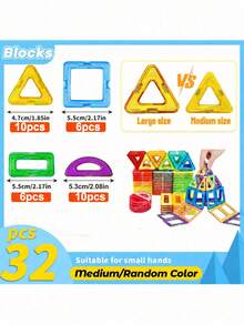 Children's Magnetic Building Blocks Set, STEM Educational Construction Toys, Made Of ABS Material, Helpful For Developing Kids' Hands-On Skills And Creative Learning, Puzzle Gift - Multicolor - View 15