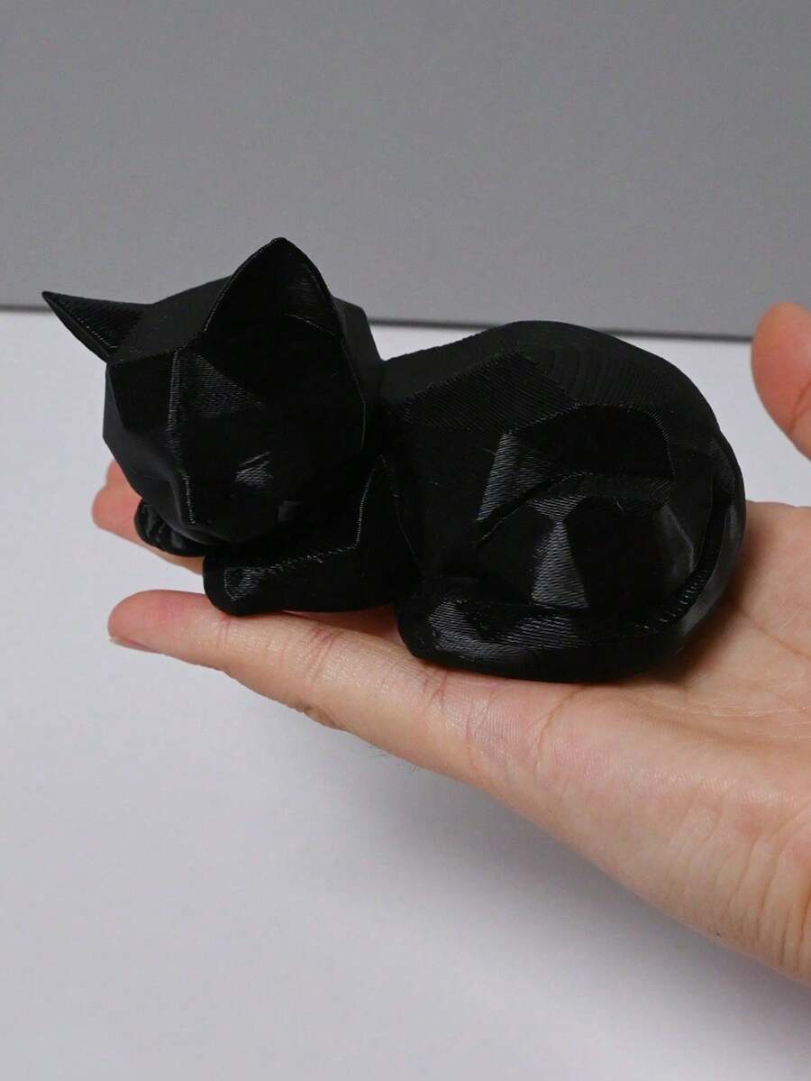 3D列印貓咪雕像,可愛現代抽象幾何風格,適合貓咪愛好者的理想禮物,適用於裝飾電腦桌、臥室 - 多色 - 查看 1