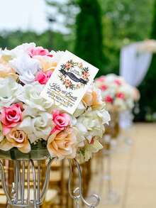 40pcs/20pcs Metal Gift Card Holder Sticks, Suitable For Bouquets, Wedding Centerpieces, Photo Frame Holders, Card Flower Stands, Applicable For Graduation, Wedding, Mother's Day Gift Packaging Card Holders - Love - View 5