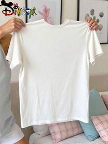 Disney Zootopia Kids T-Shirt, Judy Hopps & Nick Wilde "Kimshi" Music Retro Graphic Tee, White Short Sleeve For Girls - 白色 - 查看 4