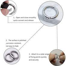 4/8/12pcs Spring O-Ring Keychain Clasp, Metal Bag Hardware Accessories, DIY Wallet Supplies, Lanyard Clip, Bag Pendant Connector - Multicolor - View 7