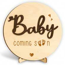 Baby Arrival Announcement - Wooden Double-Sided Pregnancy Sign, Suitable For Hospital, Welcome To The World Newborn, Name And Birth - Multicolor - View 3