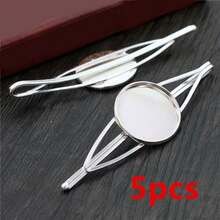 5pcs Copper Material Hairpin Hair Clips Blank Base Setting Fit 20mm Cabochon Cameo DIY Jewelry Making Accessories - Hairpin Base - View 9