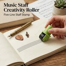 1pc Automatic Inking Music Staff Roller Stamp, 5-Line Staff Symbol Drawing Tool, Instant Sheet Music Generator For Blank Paper, Journals, Musicians, Teachers And Students - Multicolor - View 7