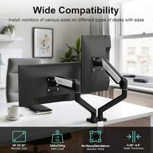Nearhub MS-002 Monitor Arm Dual Arm With C-Clamp & Grommet Mount,Flexible Adjustment 180° Swivel, Tilt +90° To -45°, 360°Rotation Effortless Installation Monitor Arm - View 3