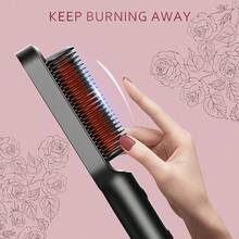 Two-In-One Ceramic Straightening Comb, Suitable For Use In Outdoor And Hotel Settings. It Quickly Straightens And Smooths Unruly Hair. - Black - View 7